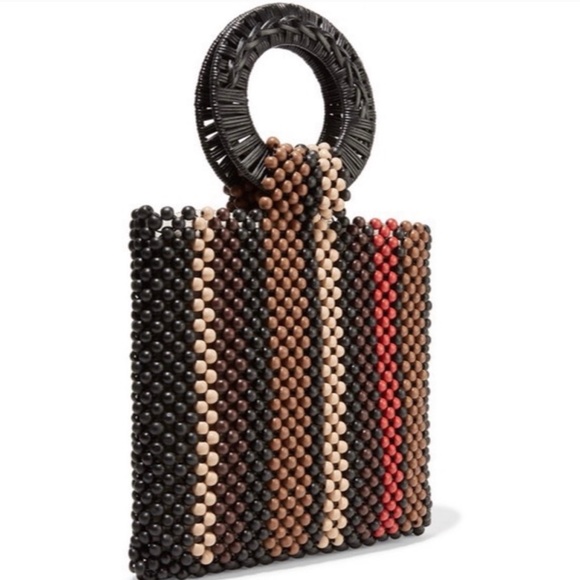 Ulla Johnson Arusi Tote Woven Wooden Bead Bag RARE - Picture 7 of 7